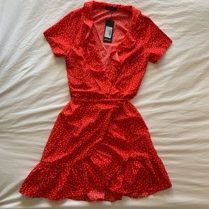 Red Polka Dot Ruffle Dress - Nasty Gal